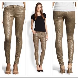 7 For All Mankind Gold Leaf Skinny